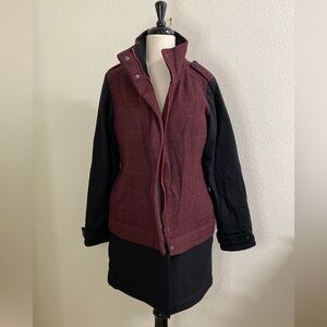 Prana Wool Blend Red Black‎ Coat